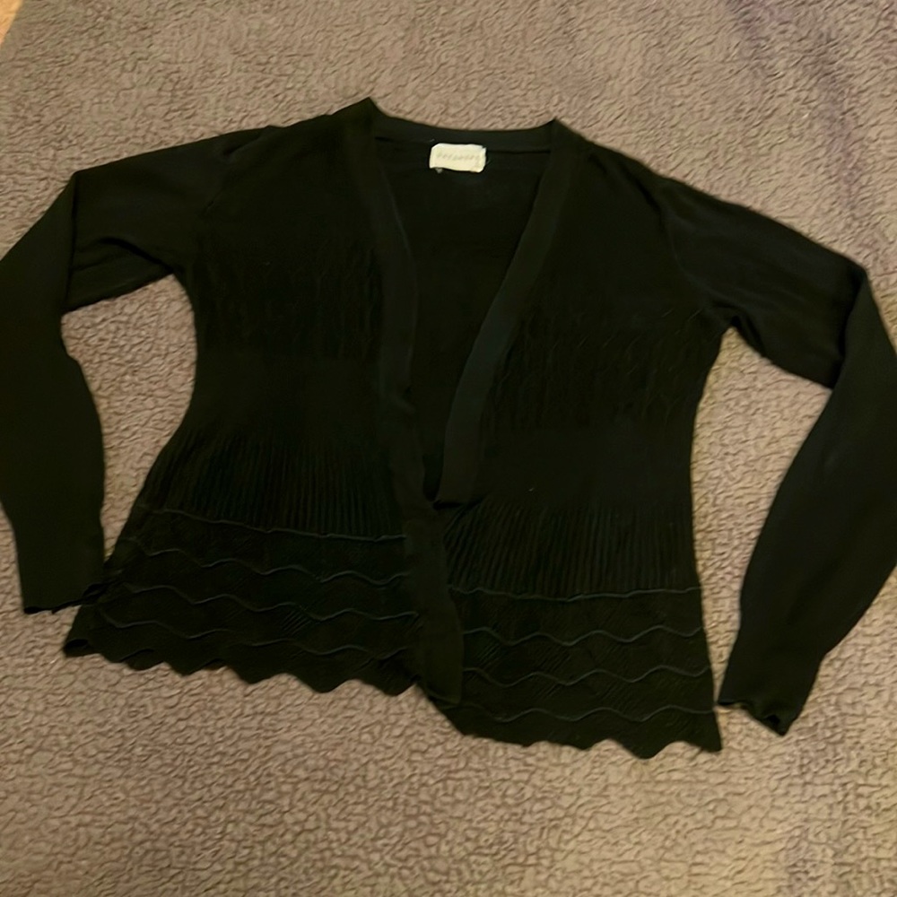 🔥Y2K JET BLACK LIGHT SWEATER EUC